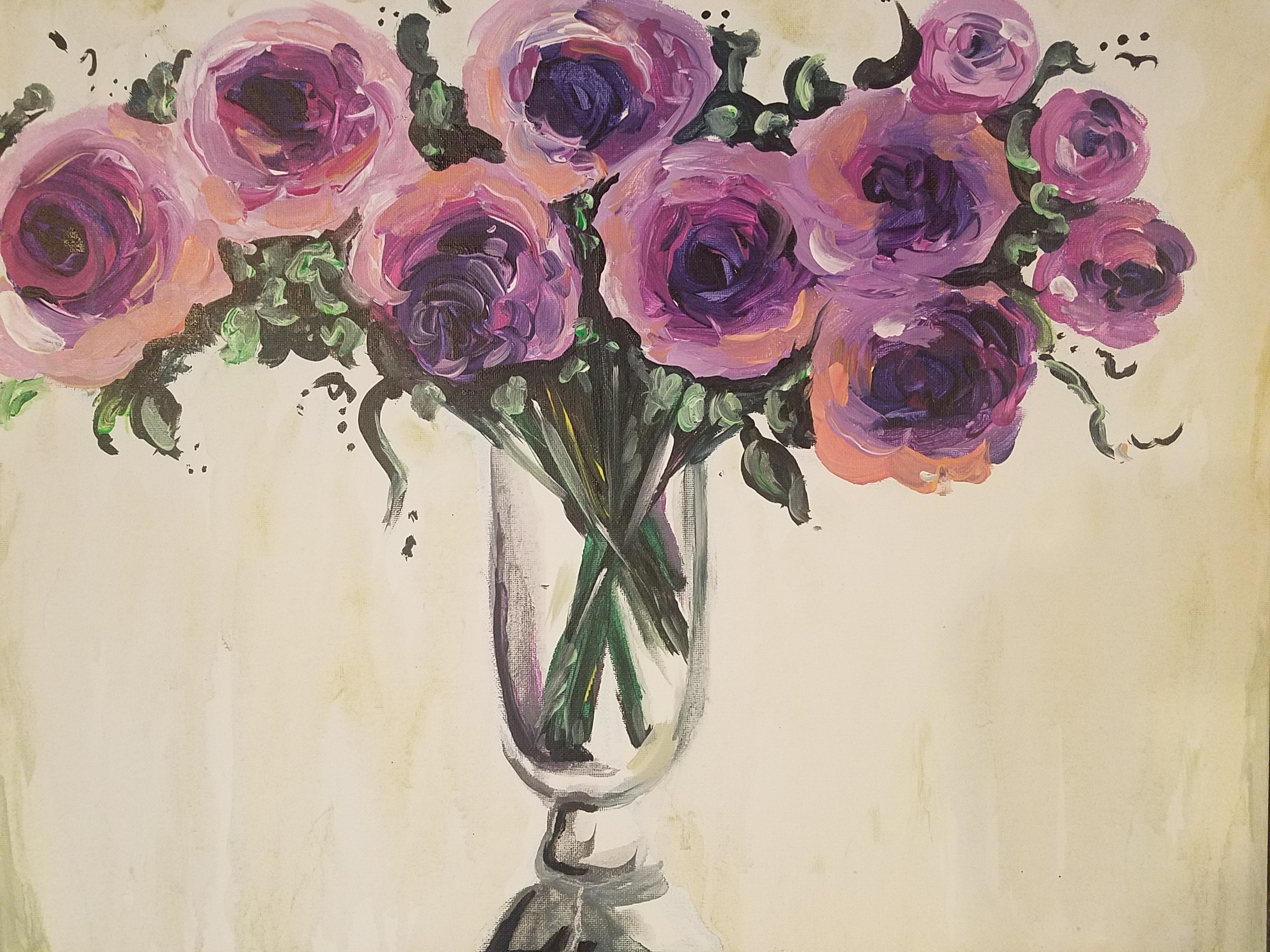 Purple Roses in a Vase