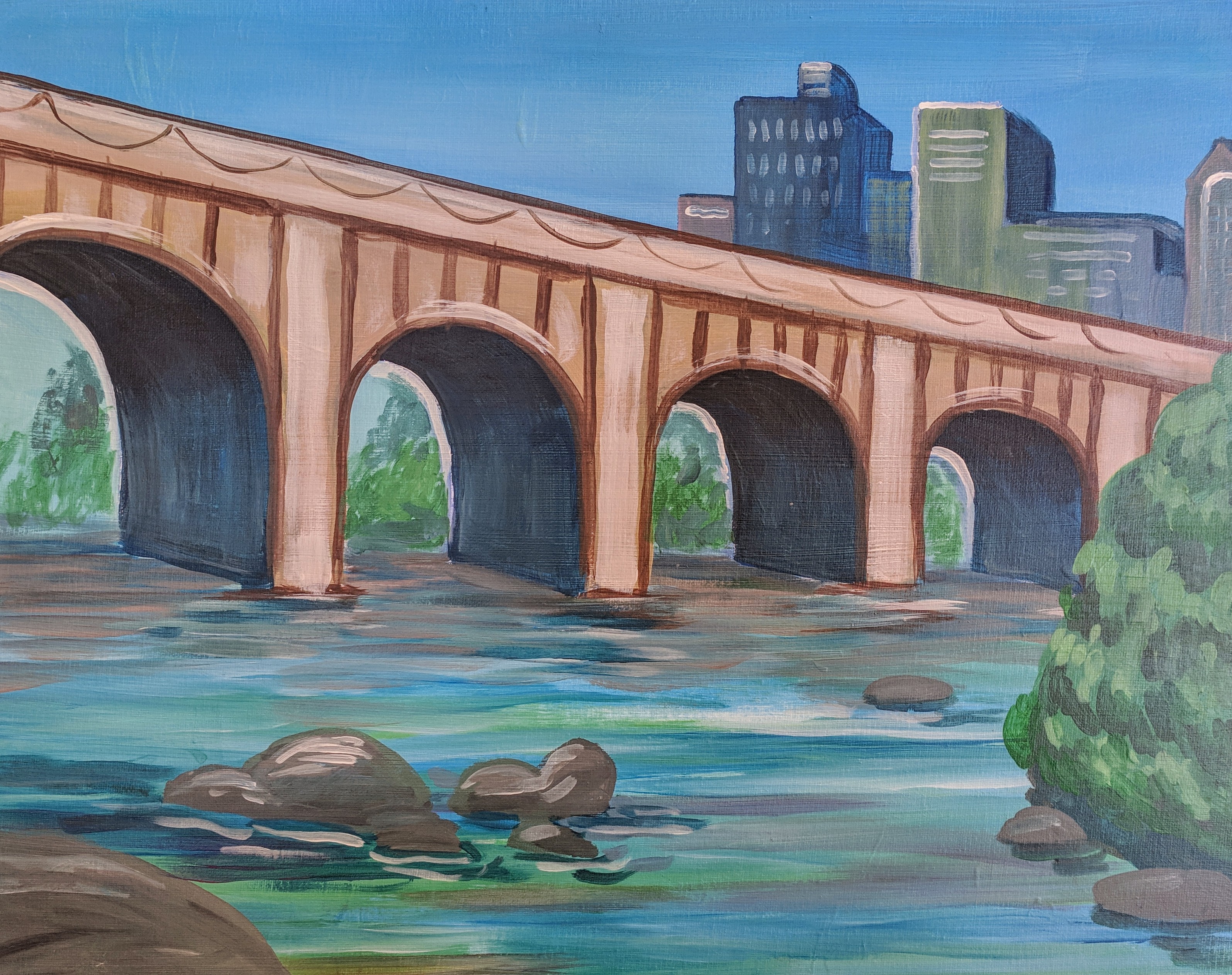 Gervais Street Bridge With City Skyline